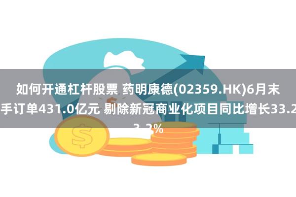 如何开通杠杆股票 药明康德(02359.HK)6月末在手订单431.0亿元 剔除新冠商业化项目同比增长33.2%