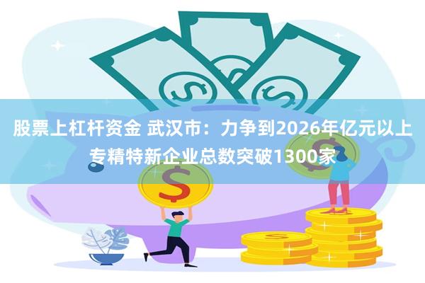 股票上杠杆资金 武汉市：力争到2026年亿元以上专精特新企业总数突破1300家